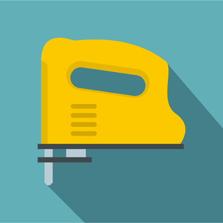 Yellow pneumatic gun icon, flat styleのイラスト素材