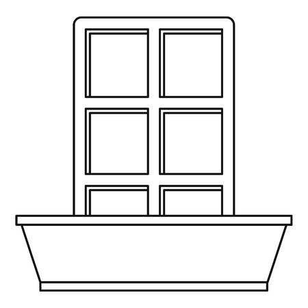 Window and flowerbox icon, outline styleのイラスト素材