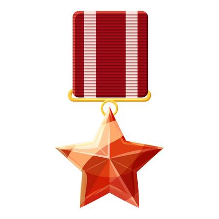 Red order with star icon, cartoon styleのイラスト素材