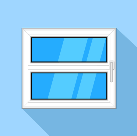 Plastic window with blue sky glass and handle iconのイラスト素材