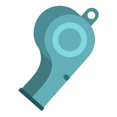 Blue sport whistle icon flat isolated on white background vector illustrationのイラスト素材