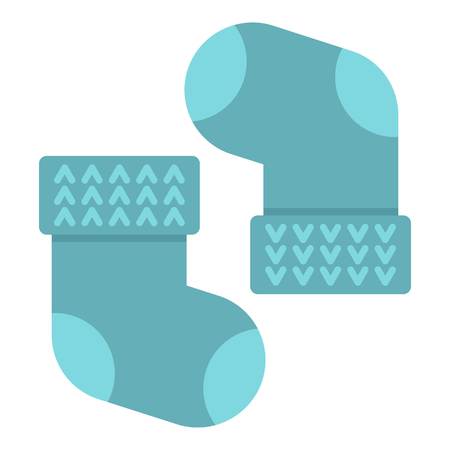 Pair of blue baby socks icon isolatedのイラスト素材