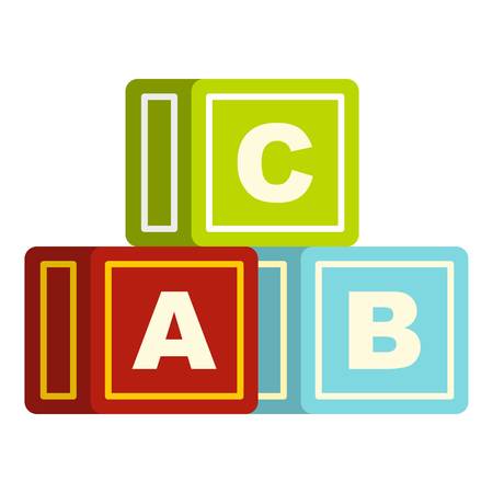 Colorful alphabet cubes icon isolatedのイラスト素材