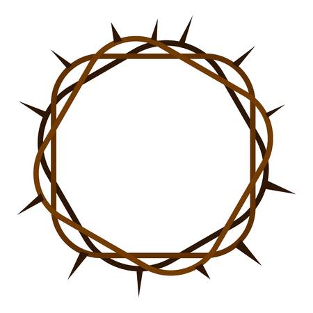 Crown of thorns icon flat isolated on white background vector illustrationのイラスト素材