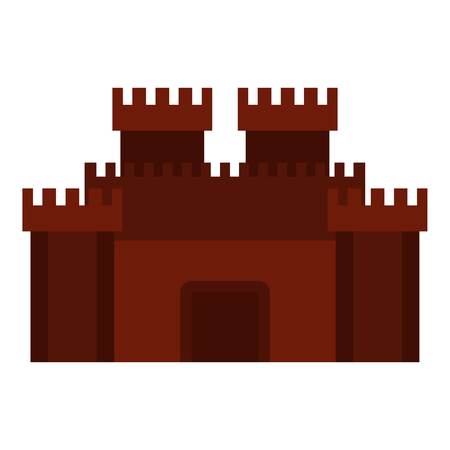 Fortress with gate icon flat isolated on white background vector illustrationのイラスト素材