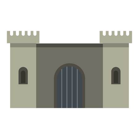 Ancient fortress icon isolated.のイラスト素材