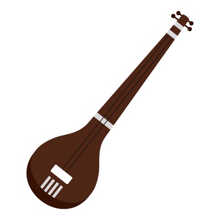 Traditional Indian sarod icon isolated.のイラスト素材