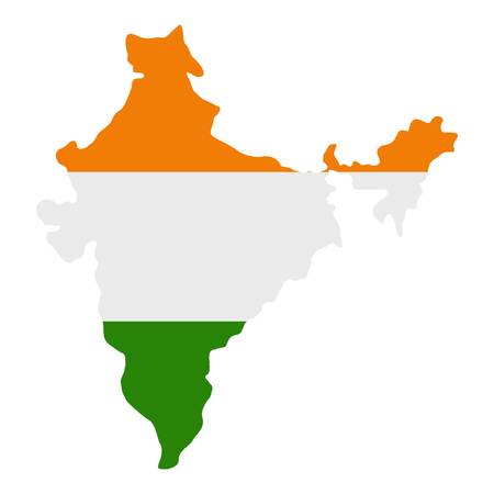 Indian map icon flat isolated on white background vector illustrationのイラスト素材