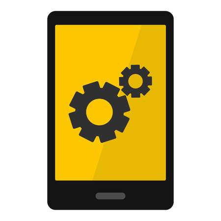 Working phone icon flat isolated on white background vector illustrationのイラスト素材