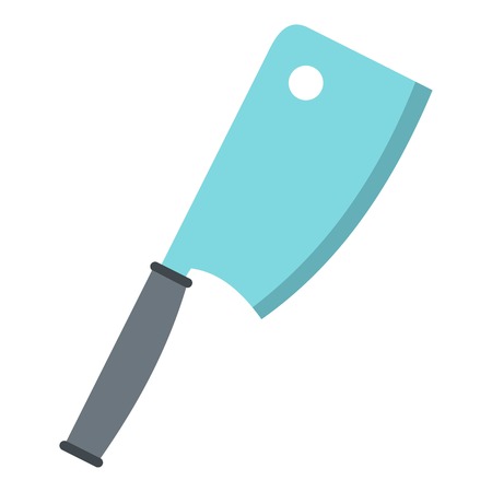 Steel meat knife icon flat isolated on white background vector illustrationのイラスト素材