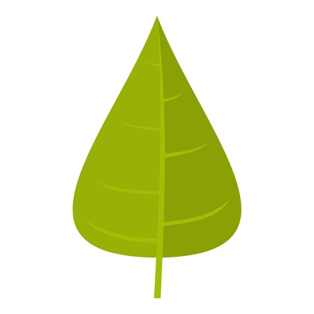 Green poplar leaf icon flat isolated on white background vector illustration Green poplar leaf icon flat isolated on white background vector illustration