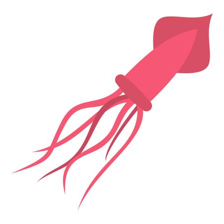 Pink squid icon isolatedのイラスト素材