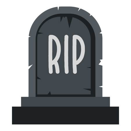 Stone tombstone rip icon flat isolated on white background vector illustrationのイラスト素材