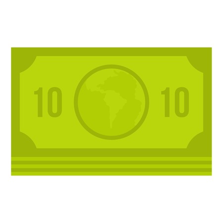 Green money banknote icon flat isolated on white  vector illustrationのイラスト素材