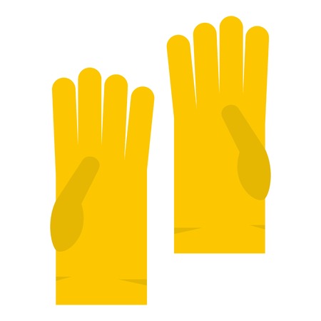 Yellow rubber gloves icon isolatedのイラスト素材