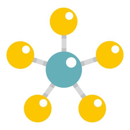 Colorful molecule structure dna icon flat isolated on white background vector illustrationのイラスト素材