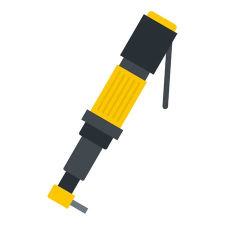 Pneumatic screwdriver icon flat isolated on white background vector illustrationのイラスト素材