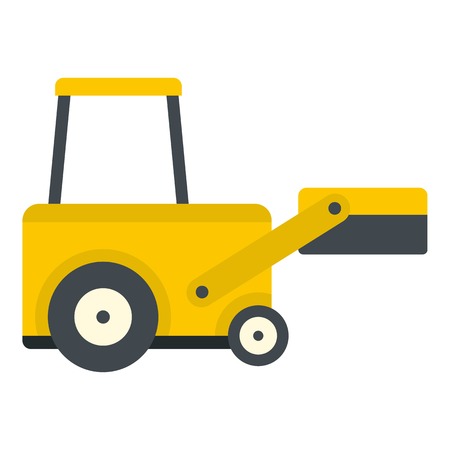 Yellow truck to lift cargo icon flat isolated on white background vector illustrationのイラスト素材