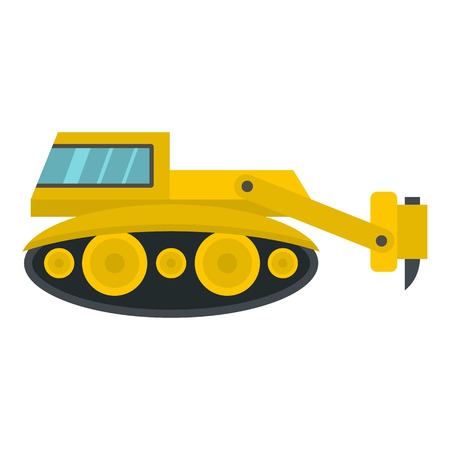 Excavator with hydraulic hammer icon isolatedのイラスト素材