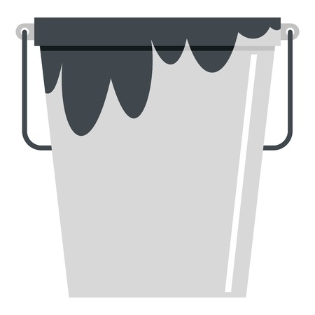Bitumen emulsion in grey bucket icon isolatedのイラスト素材