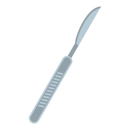 Medical scalpel icon flat isolated on white background vector illustrationのイラスト素材