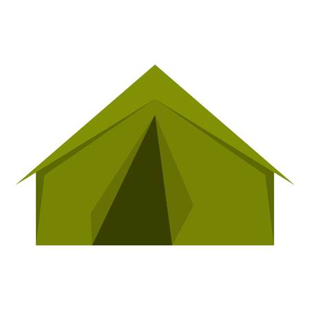 Tourist or a military tent icon flat isolated on white background vector illustrationのイラスト素材