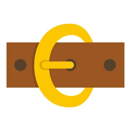 Gold oval buckle icon flat isolated on white background vector illustrationのイラスト素材