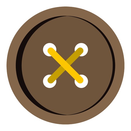 Brown clothing button icon flat isolated on white background vector illustrationのイラスト素材