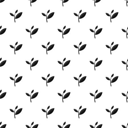 Tea leaf sprout pattern vectorのイラスト素材