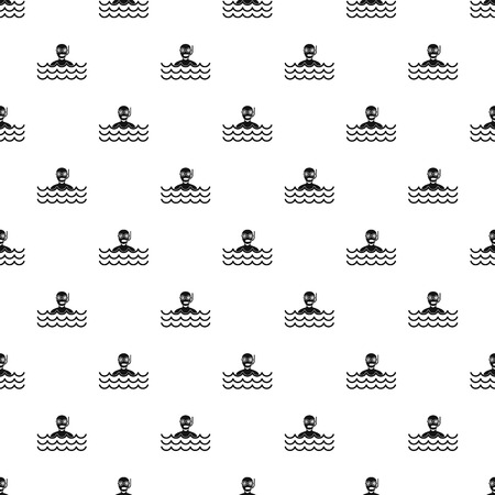 Man with scuba pattern seamless in simple style vector illustrationのイラスト素材