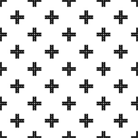 Crossing road pattern seamless in simple style vector illustrationのイラスト素材