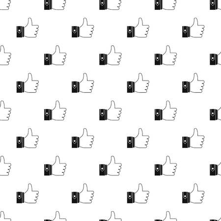 Thumbs up pattern seamless in simple style vector illustrationのイラスト素材