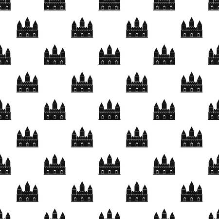 Castle tower pattern seamless in simple style vector illustrationのイラスト素材