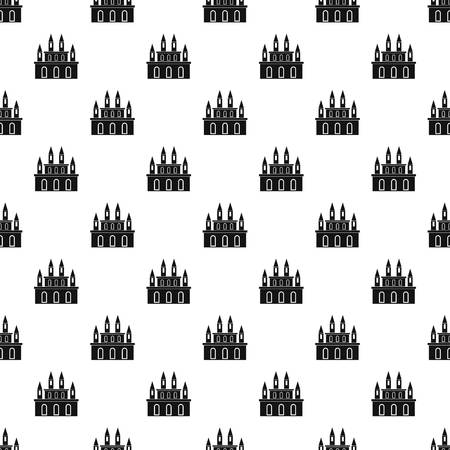 Medieval castle pattern seamless in simple style vector illustrationのイラスト素材