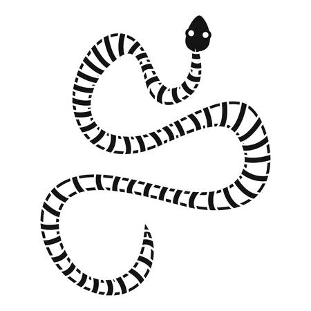 White striped snake icon. Simple illustration of white striped snake vector icon for webのイラスト素材
