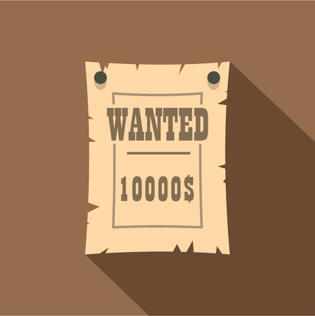 Vintage wanted poster icon, flat styleのイラスト素材