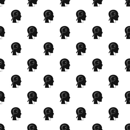 Magnifying glass in head pattern vectorのイラスト素材