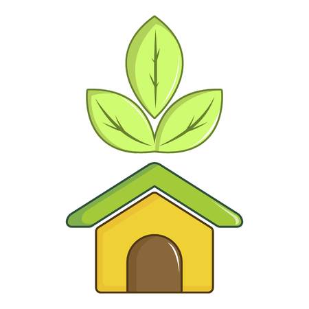 ECO house icon, cartoon styleのイラスト素材