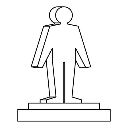 3d model of a man icon, outline styleのイラスト素材