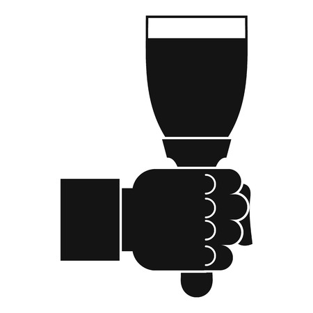 Hand holding paint brush icon, simple styleのイラスト素材