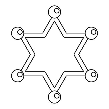 Sheriff star icon, outline styleのイラスト素材