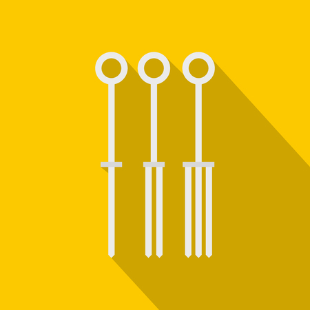 Tattoo needles icon. Flat illustration of tattoo needles vector icon for web on yellow backgroundのイラスト素材