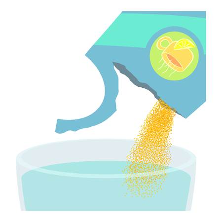 Medicine packaging and glass of water icon. Cartoon illustration of medicine packaging and glass of water vector icon for webのイラスト素材