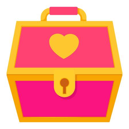 Pink treasure chest for a princess icon. Cartoon illustration of pink treasure chest for a princess vector icon for webのイラスト素材