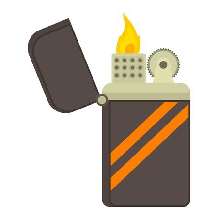 Cgarette lighter icon. Cartoon illustration of cigarette lighter vector icon for webのイラスト素材