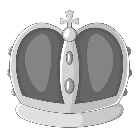 Royal crown icon in monochrome style isolated on white background vector illustrationのイラスト素材