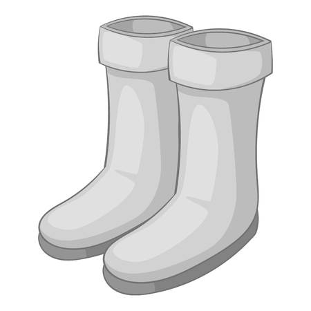 Rubber boots icon in monochrome style isolated on white background vector illustrationのイラスト素材