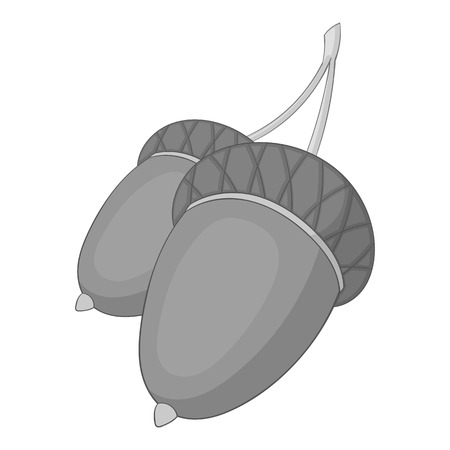Acorns icon in monochrome style isolated on white background vector illustrationのイラスト素材