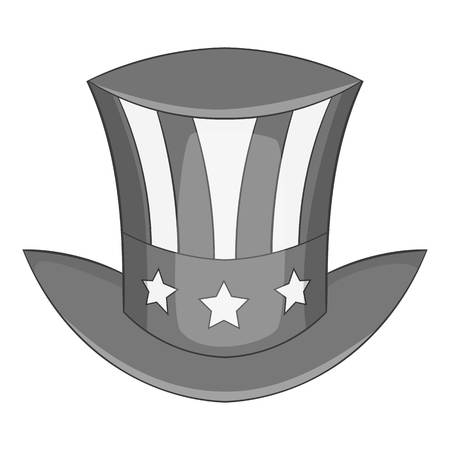 Independence day hat icon in monochrome style isolated on white background vector illustrationのイラスト素材