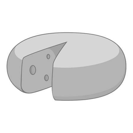 Dutch cheese icon in monochrome style isolated on white background vector illustrationのイラスト素材